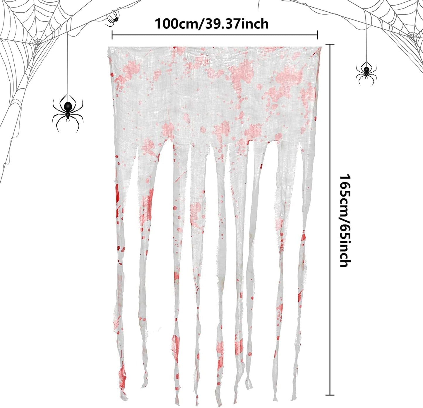 Sfcddtlg 4 Pcs Halloween Doorway Curtain- 65 x 39 Inch Decorations Door Curtain with Bloody Prints- Bloody Creepy Cloth for Halloween Party Haunted House Entrance Decoration