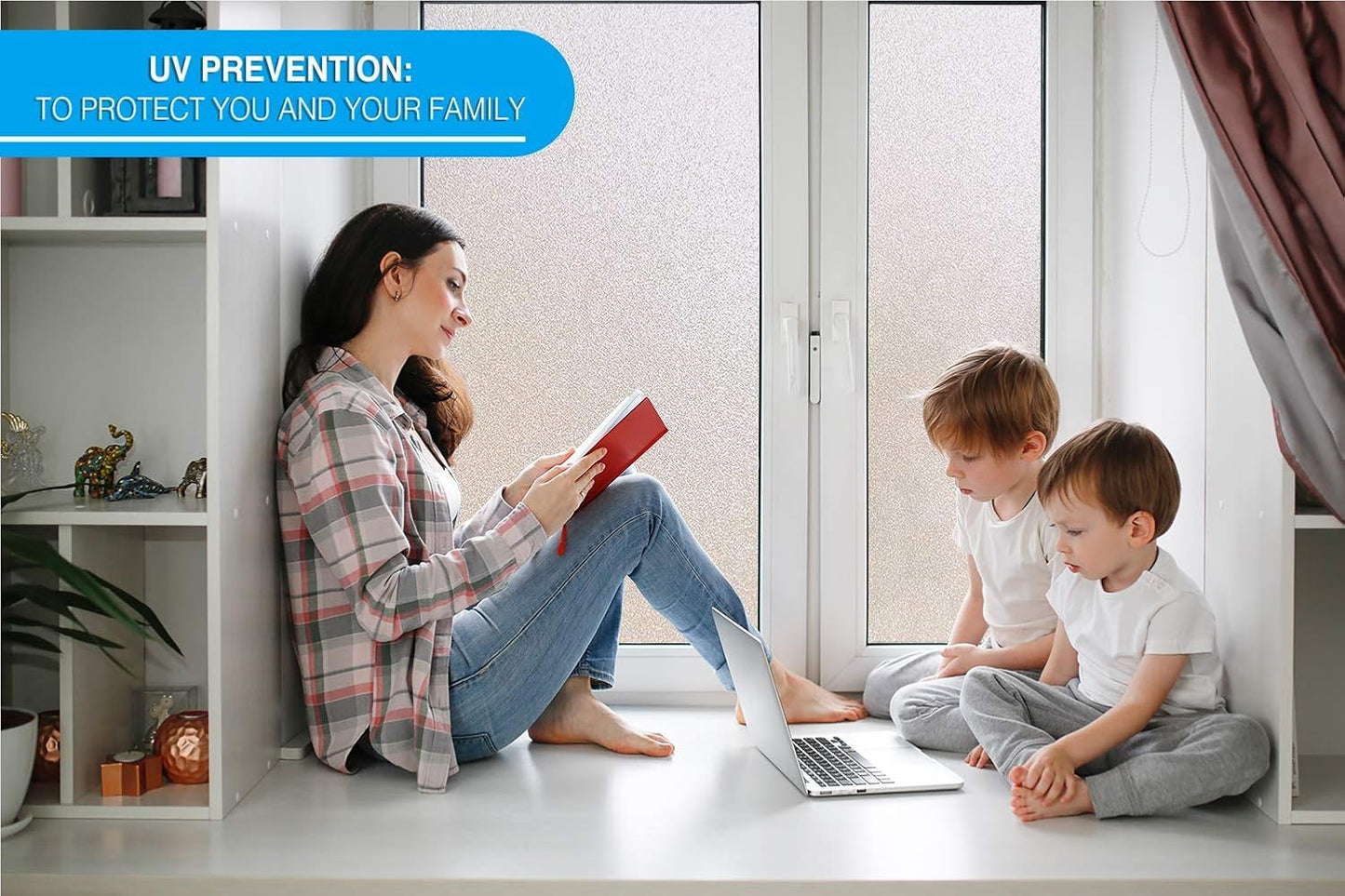 Privacy Window Film: Translucent Static Cling Treatment for Home Security and Decorative Frosted Glass Effect - No Residue, Heat Control, UV Prevention, Easy Removal (Winter Frost, 42 x 144 inches)