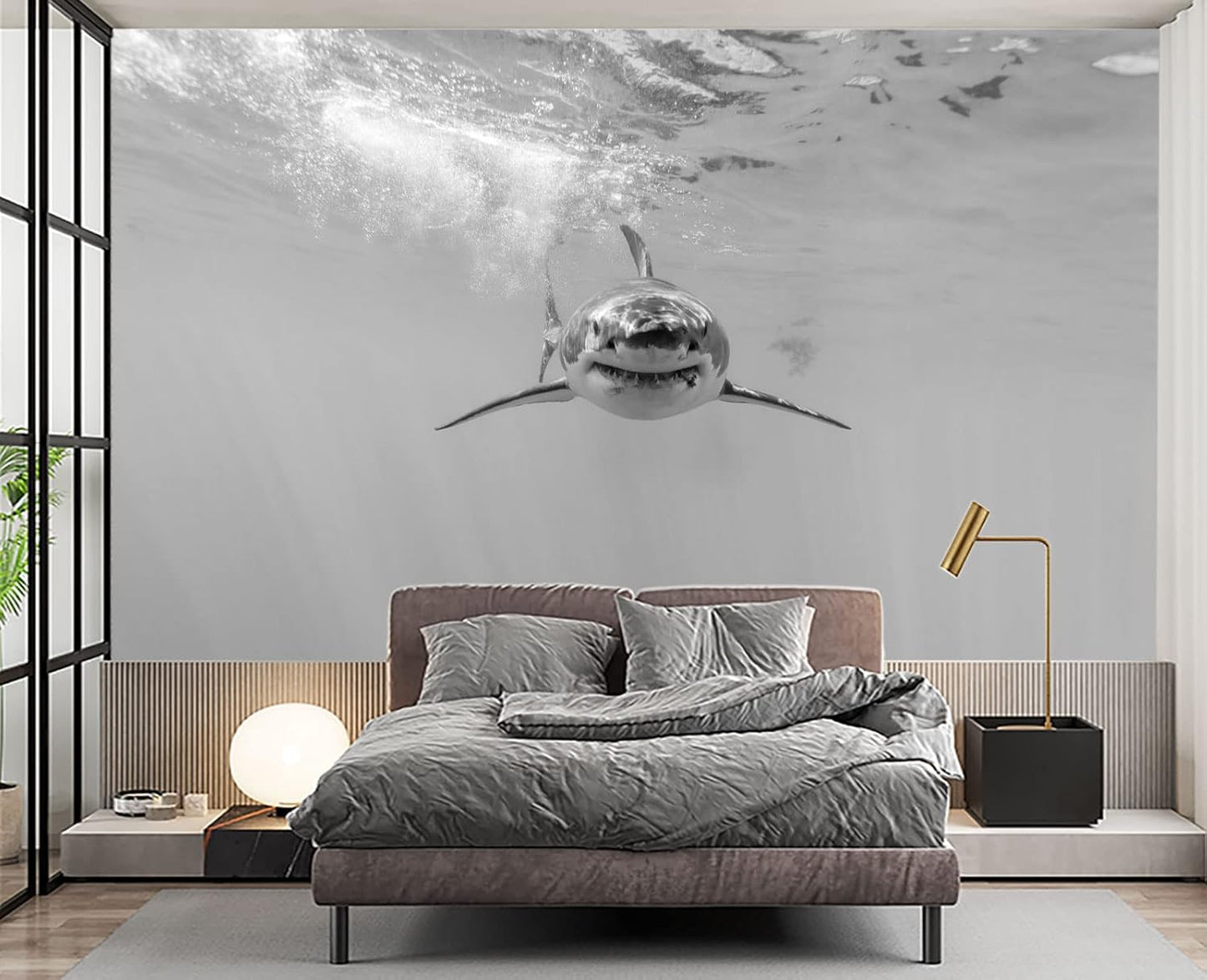 Shark Wall Mural Wallpaper for Bedroom 137" x 100"