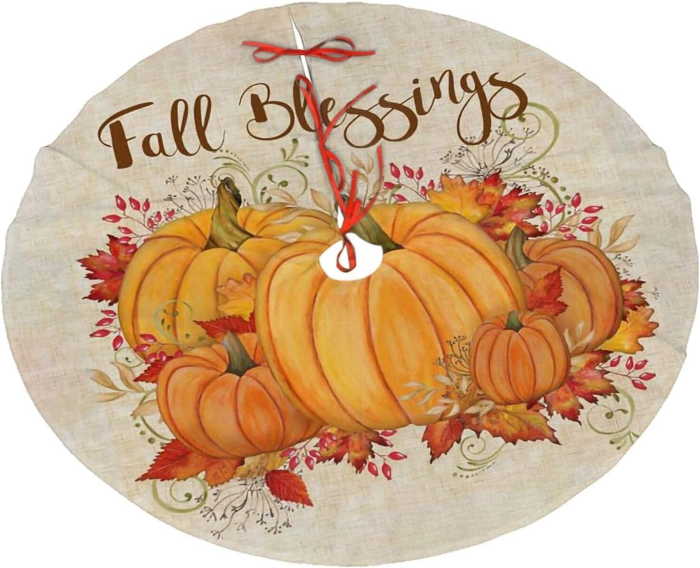 Christmas Tree Skirt,Fall Blessings Xmas Tree Skirt Rustic Farmhouse Tree Skirt for Christmas Decor Xmas Holiday Home Party Decorations36