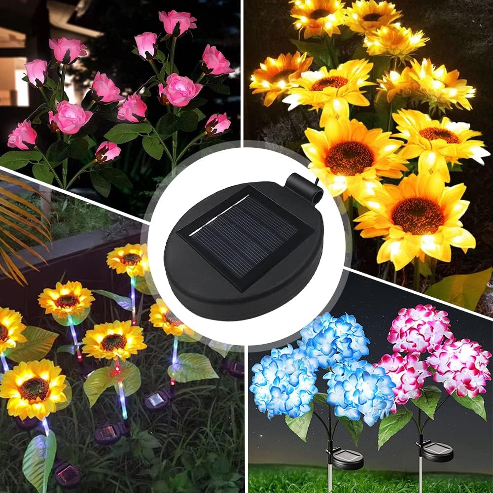 Solar Lantern Top LED Panel Lantern Lid Lights Replacement Part for Outdoor Flower DIY Solar Flower Lights Garden Patio Decor (4PCS)