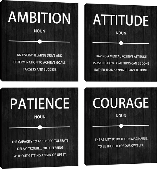 Inspirational Quotes Wall Decor - Motivational Office & Living Room Wall Art - Framed 12'X12'