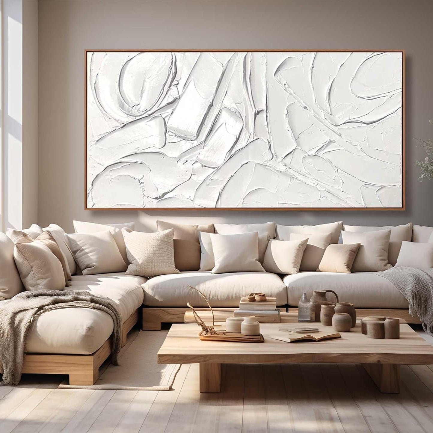 XIANSHOU Abstract Canvas Wall Art Simple Wall Pictures Textured Wall Decor 36"x70" Wall Decorations for Bedroom Decorative Painting for Dining Room