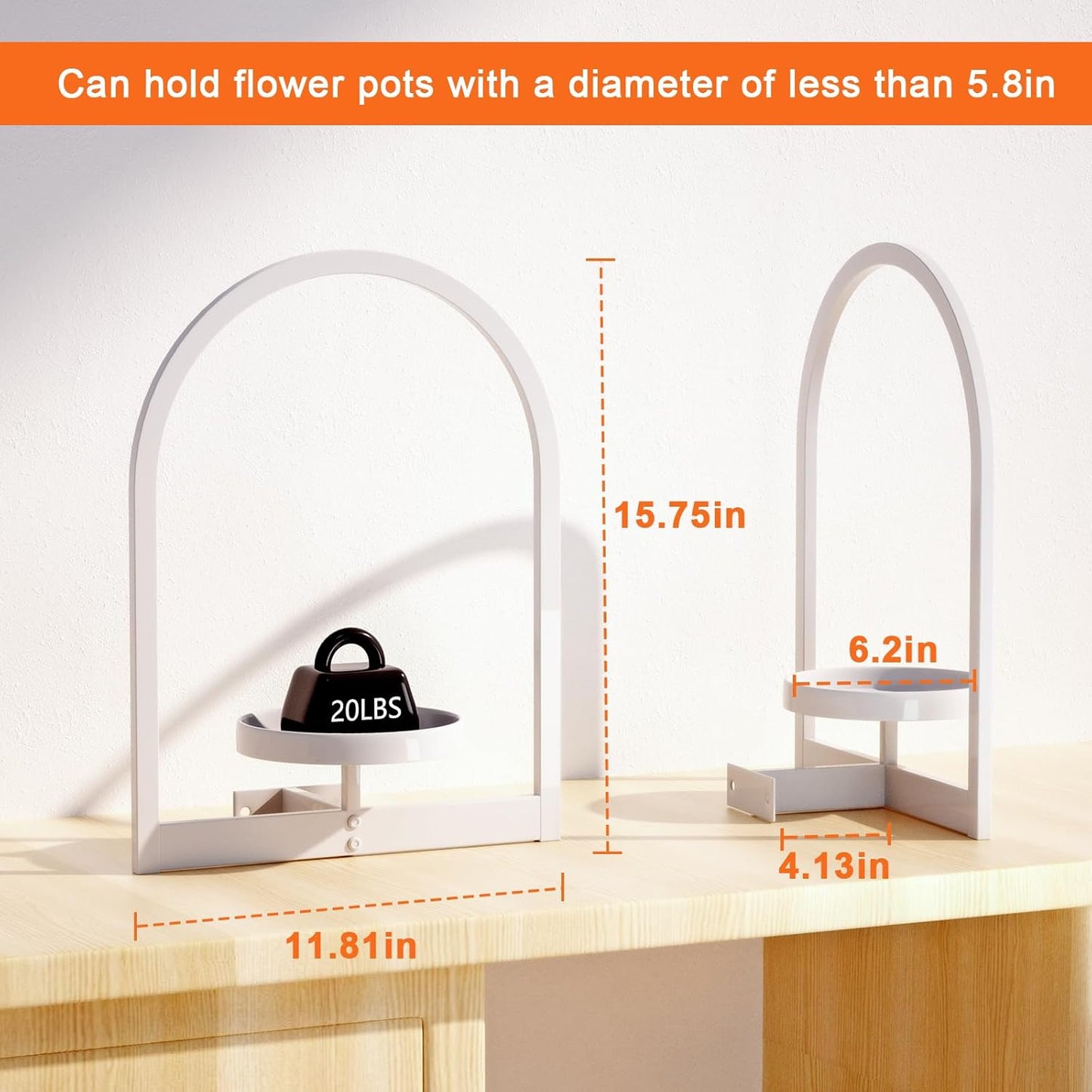 Wall Plant Holder, Wall Planter for Indoor Plants, Window Plant shelves for Multiple Plants Indoor Outdoor, Framed Plant Holder for Home Decor (3 Pack)