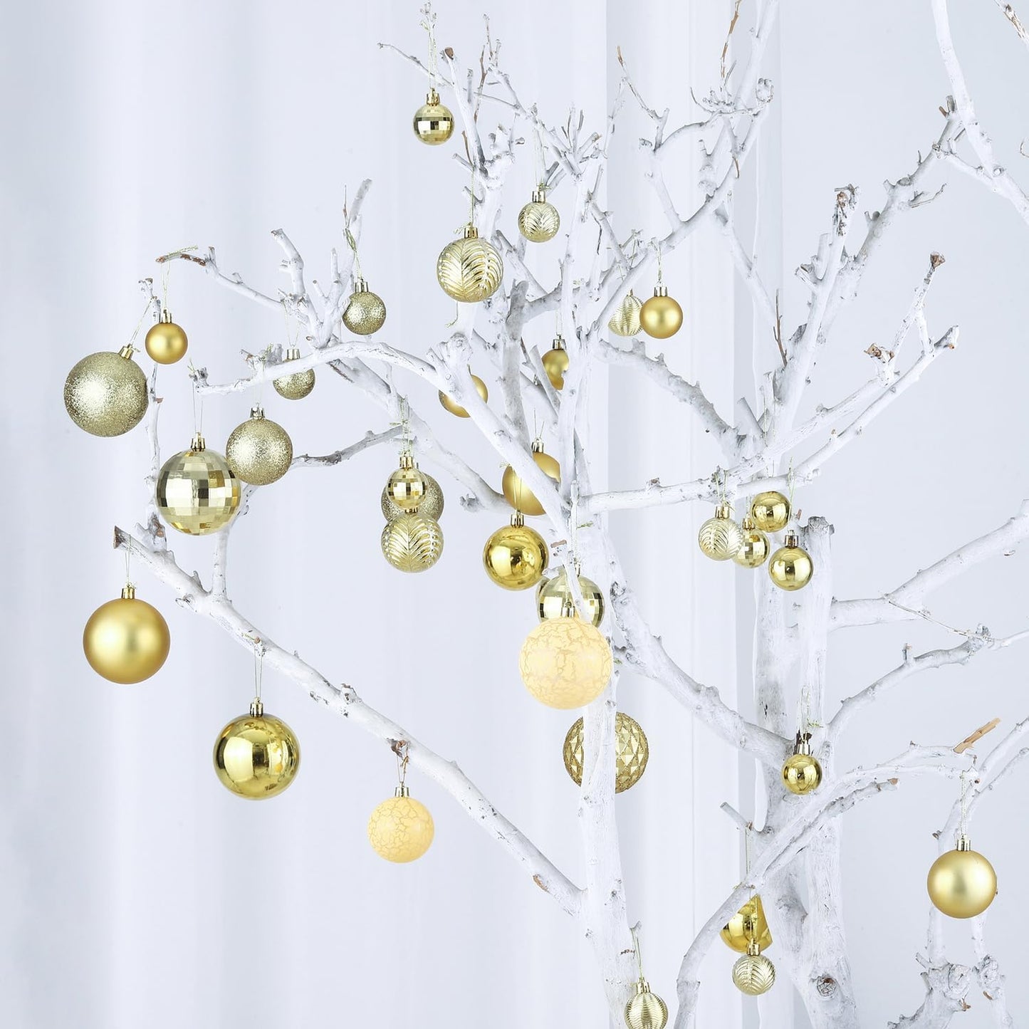 LANGXUN 36pcs Gold Christmas Tree Decorations Balls, Bolas De Navidad, 2025 Christmas Decor, Indoor Outdoor Shatterproof Christmas Ornaments, Xmars Party Wedding Suppiles