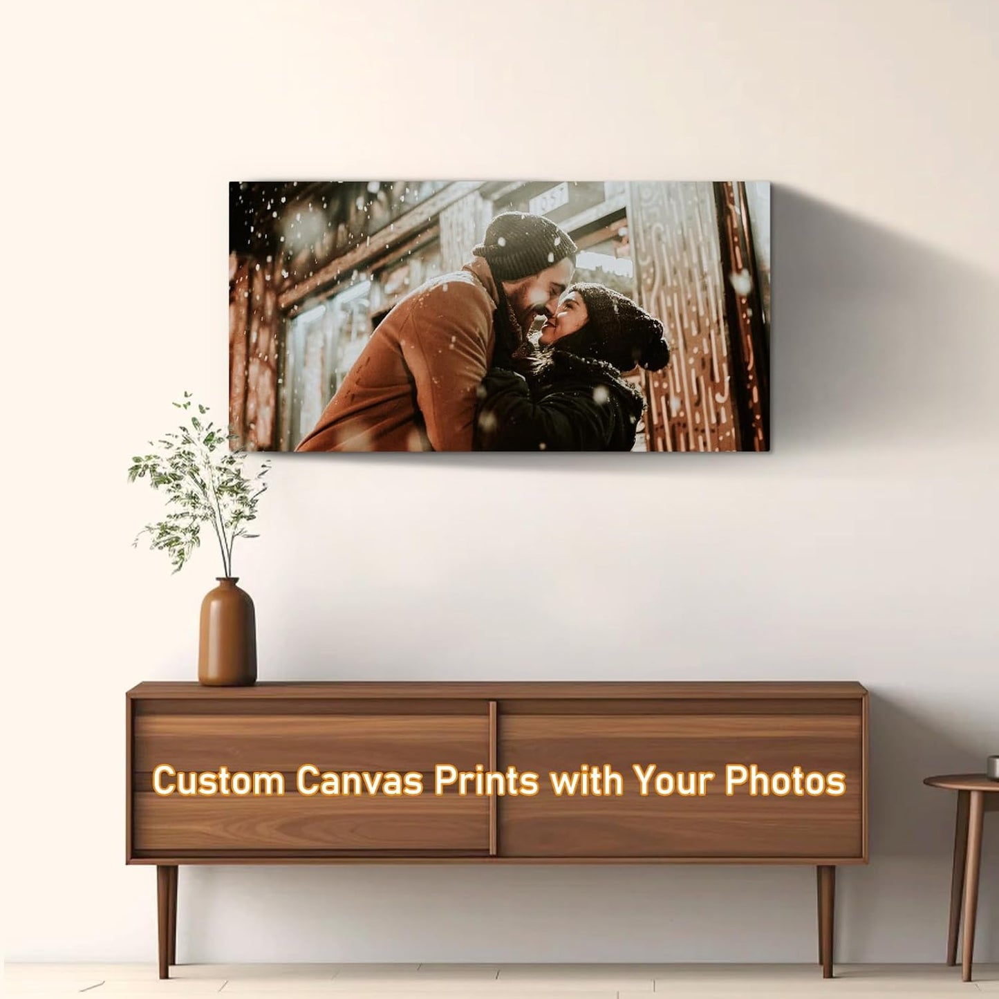 xzartdiy Custom Canvas Prints with Your Photos - Personalized Picture Print Customized Gifts for Family Home Office Wall Art Decor, Wrapped Canvas 24x12inch