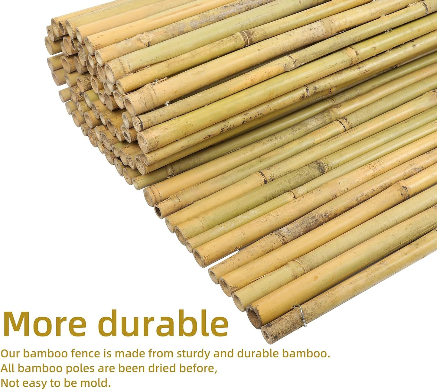 Natural Bamboo Fence, 4 ft x 6 ft Bamboo Fencing Screen for Garden, Rolled Privacy Fence Screen for Indoor or Outdoor (1.2m x 1.8m Approx)