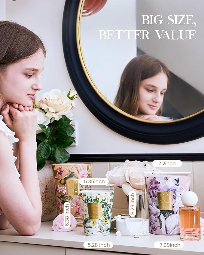 M&SENSE Orange Goji Scented Natural Soy Wax Candle, 14.1oz 60 Hours Long Lasting Slow Burning Candles for Home Decor, Aromatherapy Candle for Stress Relief