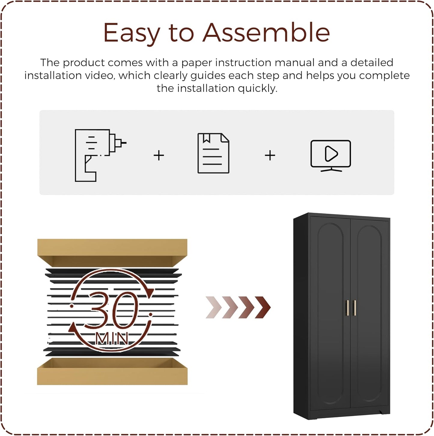 71" Tall Metal Pantry Cabinet with 4 Adjustable Shelves and Gold Handles Heavy-Duty Steel Storage for Kitchen, Dining Room or Office