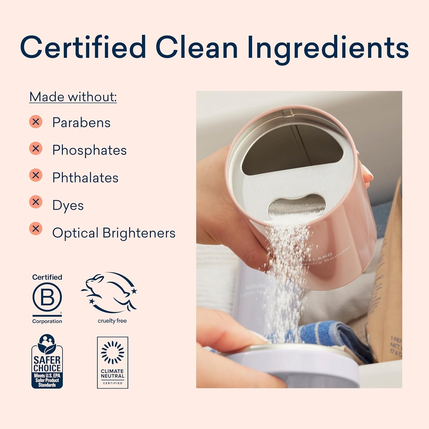 BLUELAND Oxi Laundry Booster Powder Refill 2-Pack, Clear Skies Scent, 50 Loads, 35.2 oz, Plastic-Free, Eco Friendly, Oxy Cleaner, Stain Remover