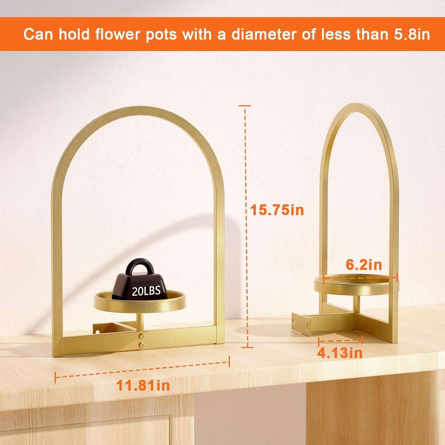 Wall Plant Holder, Wall Planter for Indoor Plants, Window Plant shelves for Multiple Plants Indoor Outdoor, Framed Plant Holder for Home Decor (3 Pack)