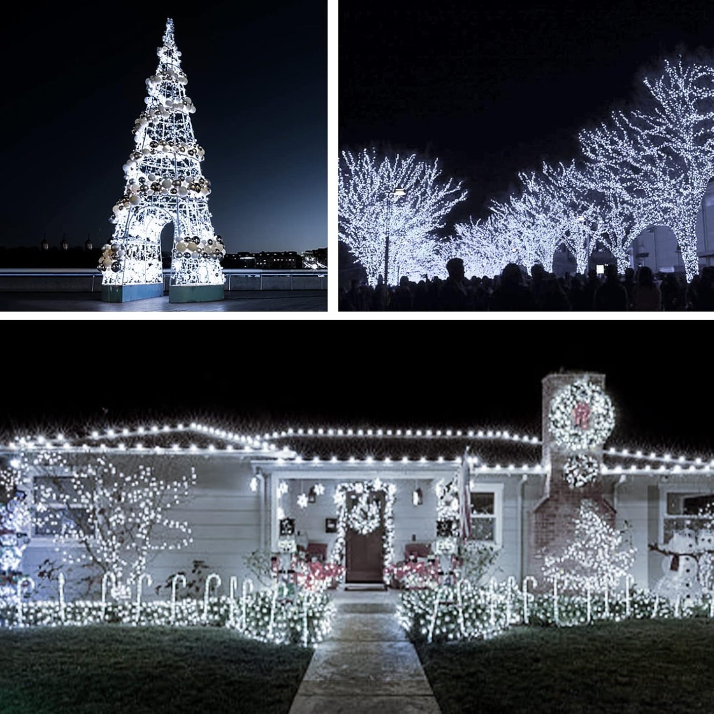 suddus 66ft 200 LED Outdoor String Lights, White Fairy Lights Battery Operated with Remote, Led Twinkle Lights for Bedroom, Wreath, Patio, Tapestry, Backyard, Garden, Christmas, Party, Indoor