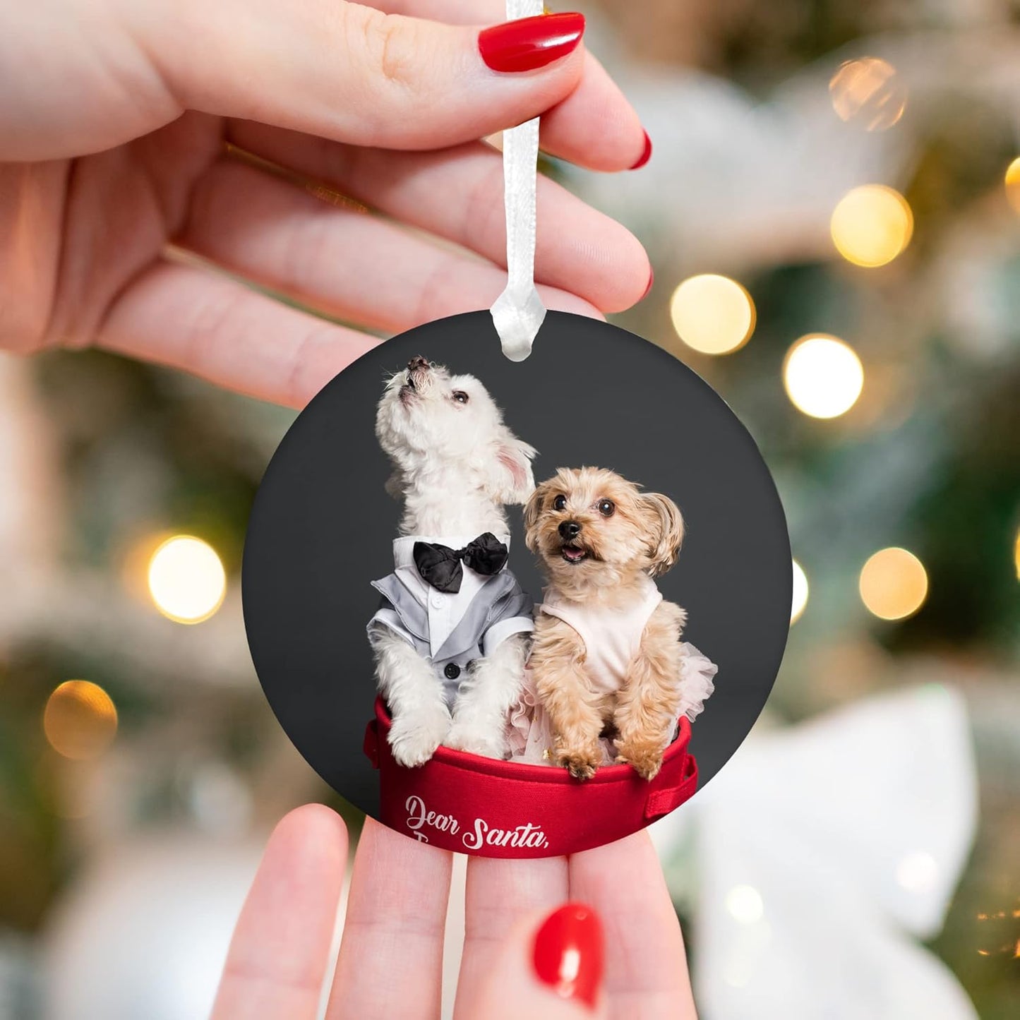 Custom Photo Christmas Ornament 2025 – Personalized Picture & Text Christmas Keepsake, Unique Gift for Newlyweds, New Parents, Baby’s First Christmas, New Home, Graduation, Milestones