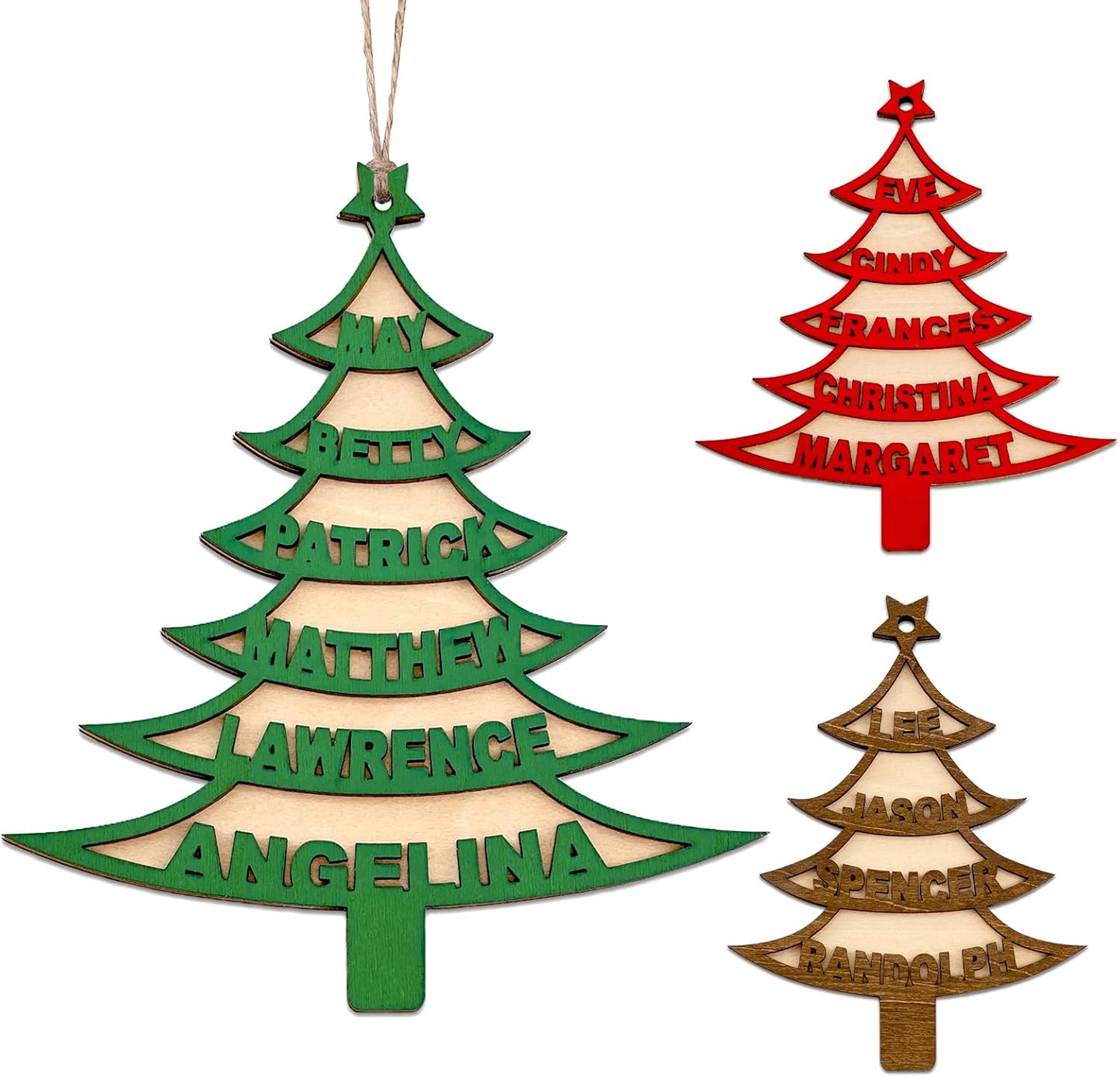 Personalized Christmas Ornaments 2025 with Family Names 1-6 Names Custom Ornaments for Christmas Tree Personalized Christmas Ornament Gifts