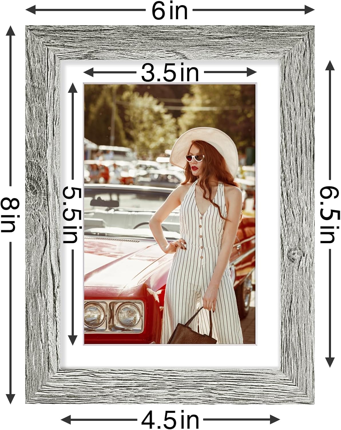 Vittanly 5x7 Picture Frames Set of 9, Shatter Resistant Plexiglass, Display 4x6 Pictures with Mat or 5x7 without Mat, Photo Frames for Wall or Tabletop, Engineered Wood, Grey