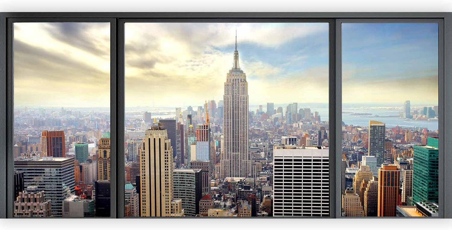 artgeist Wall Mural Peel and Stick New York 212x98 in - XXL Self-Adhesive Corner Wallpaper Removable Large Sticker Foil Angle Wall Decor Print Picture Image Design City NYC Panorama c-A-0046-a-a