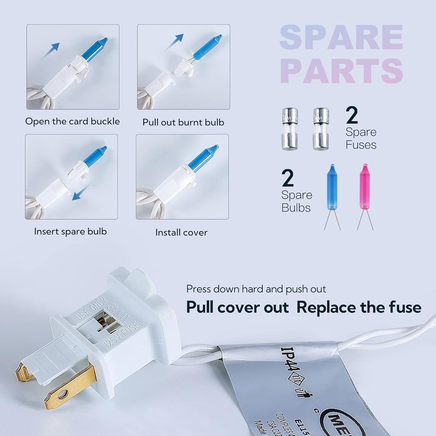 Christmas Decorations Mini String Lights,13feet 50Count Light Set on White Wire Plug in End-to-End Connectable for Indoor Outdoor Party Yard Garden Patio Home Easter Decor, Multicolored