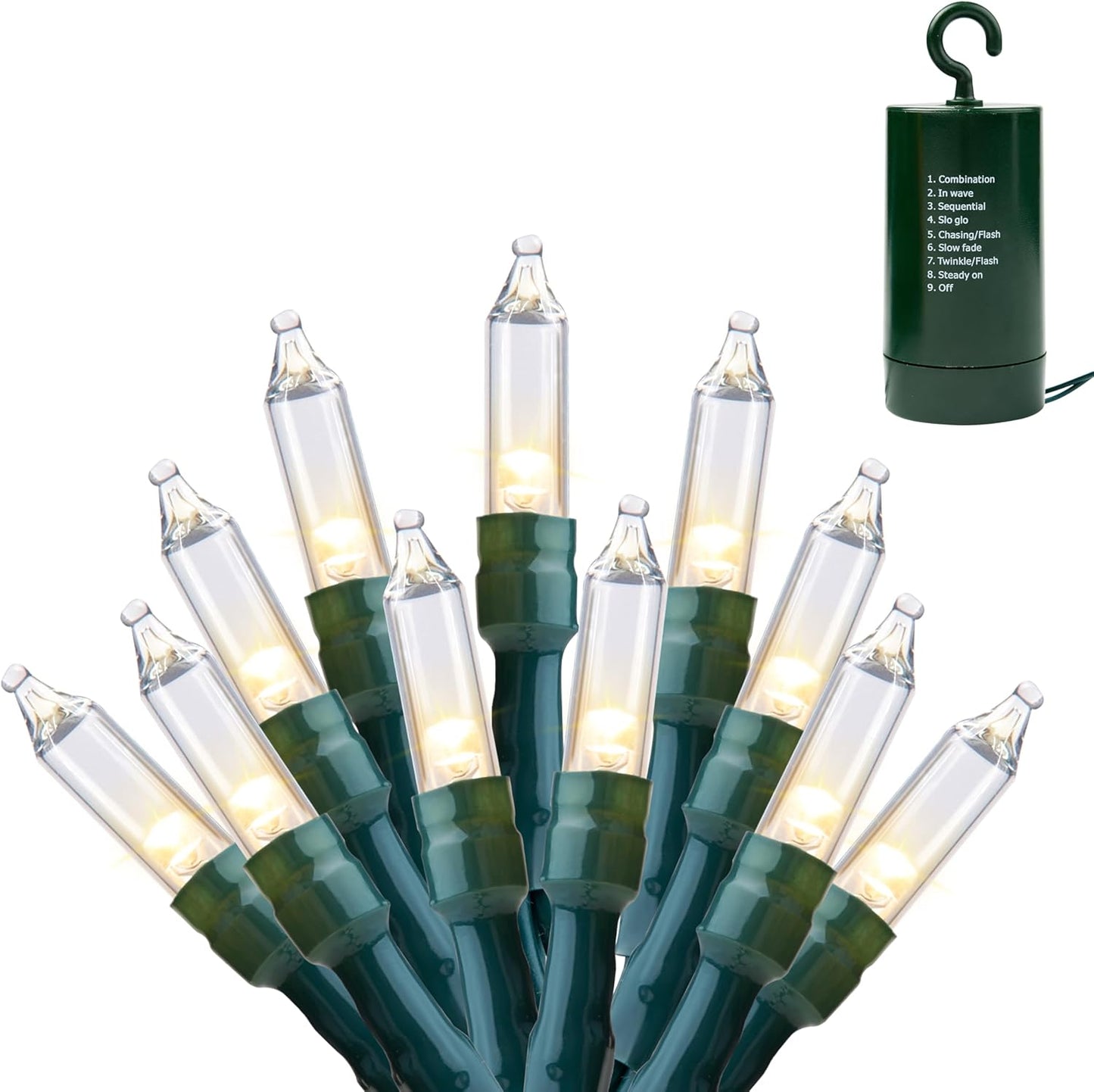 Joiedomi LED Christmas String Lights,200 Count 66.3FT Battery Operated Christmas Tree Fairy Lights with 8 Modes,Multifunction Green Wire for Xmas Decor Party Holiday House,Warm White