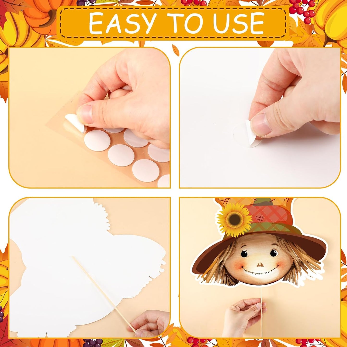 Scarecrow Fall Tree Topper Autumn Harvest Farmhouse Decorative Tree Treetops Head Hands and Legs Decor for Holiday Fall Thanksgiving Indoor Home Decorations Party Supplies