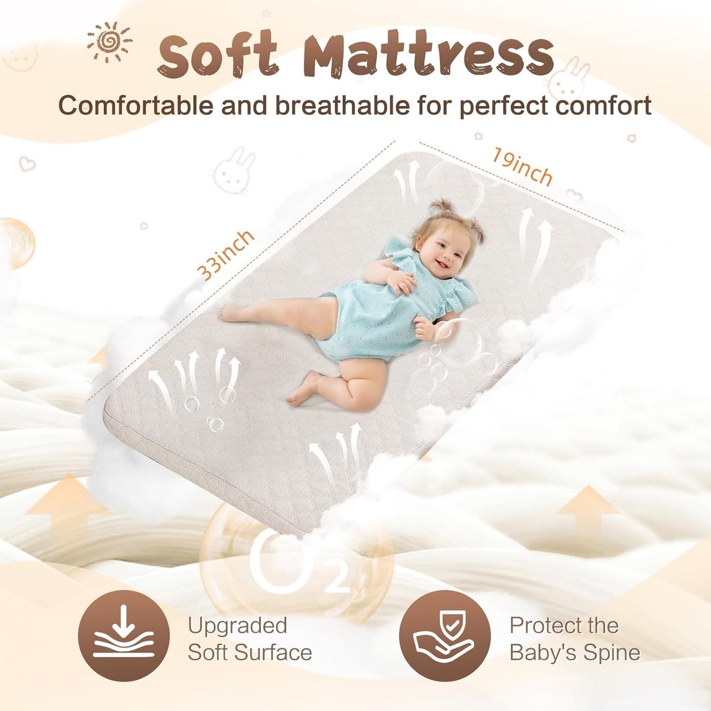 Baby Bassinet Bedside Sleeper for Baby,Bedside Bassinet with Wheels and Storage Basket,All Mesh 6 Height Adjustable Easy to Assemble Bedside Crib (Upgrade Black)