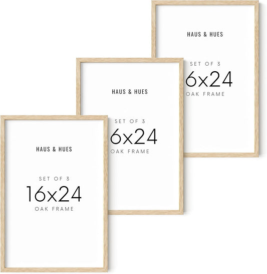 HAUS AND HUES Picture Frames - Set of 3 Beige 16x24 Frames for Wall Art