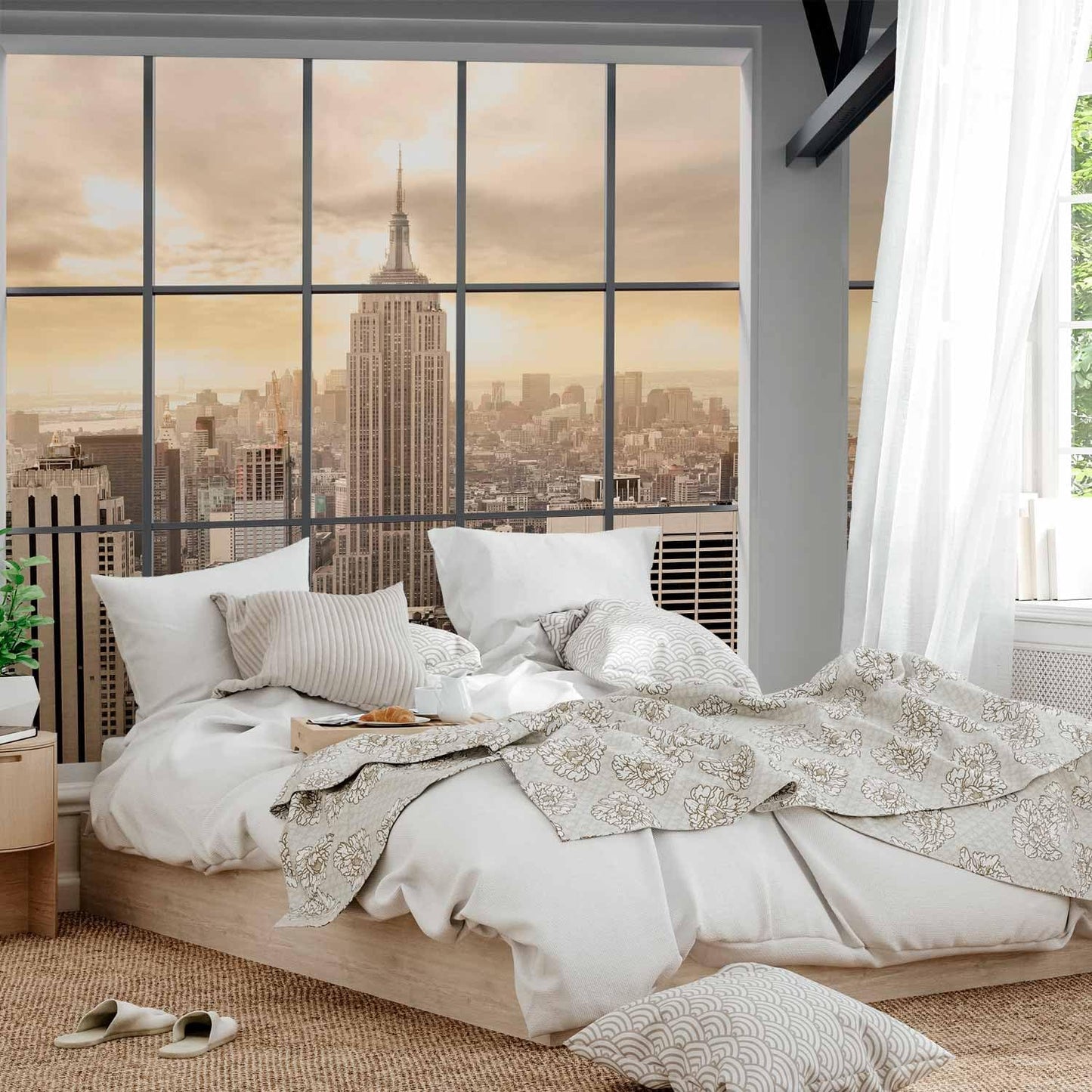 artgeist Wall Mural New York City 216x98 in - XXL Non-Woven Corner Wallpaper Fleece Angle Wall Decor Photo Print Picture Image Design Modern Window View Skyline Panorama c-A-0074-a-e