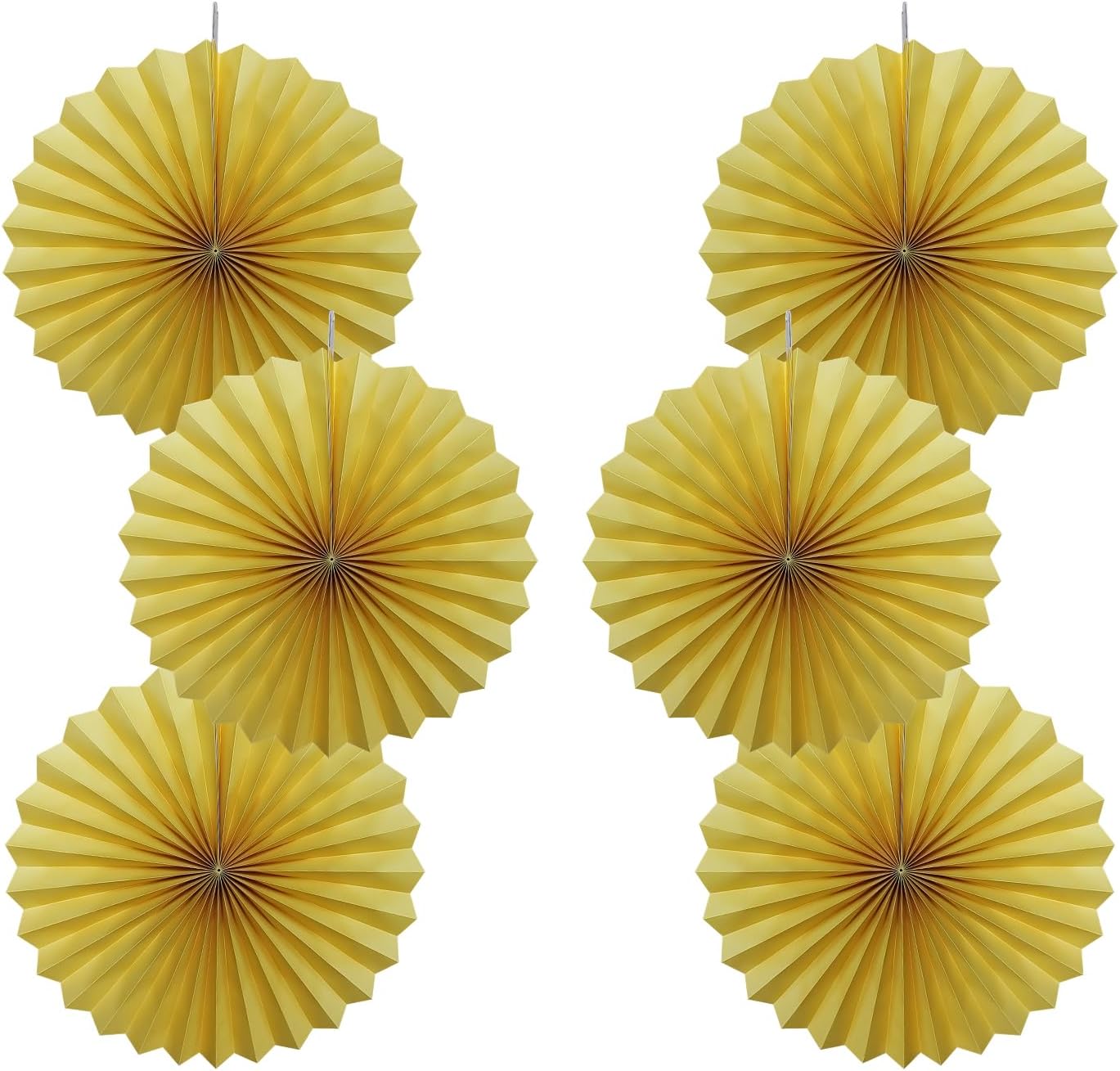 Yellow Birthday Decorations,DIY Yellow Paper Fans Hanging Decoration ,Party Supplies Party Fans 16in, Wedding Graduation Events Accessories 30 Color DIY Set （Yellow）