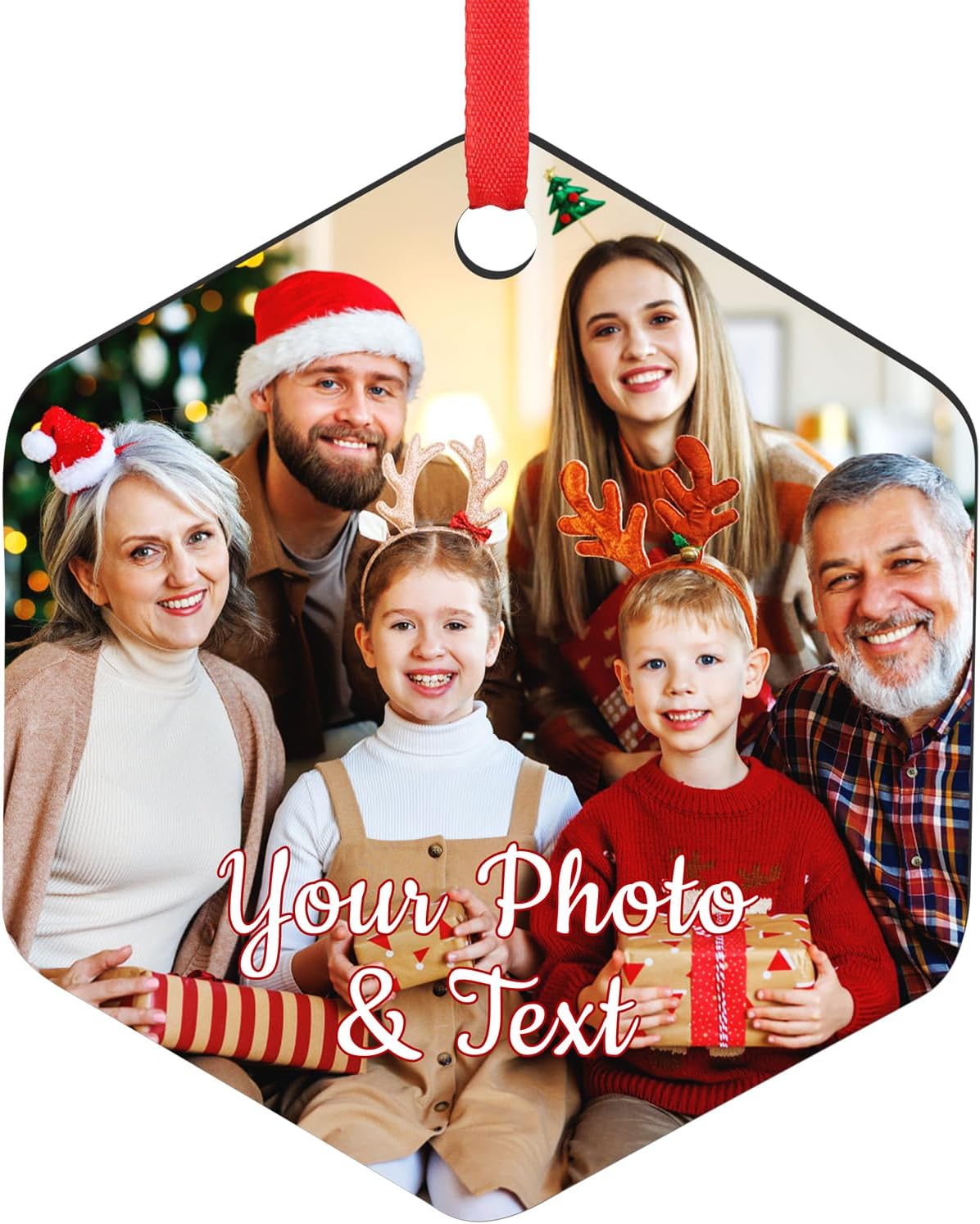 Personalized Christmas Ornaments 2025, Wood Custom Photo Text Hanging Ornament Customized Christmas Tree Decorations Gift for Family, Kids, Friends, Couples, Wedding