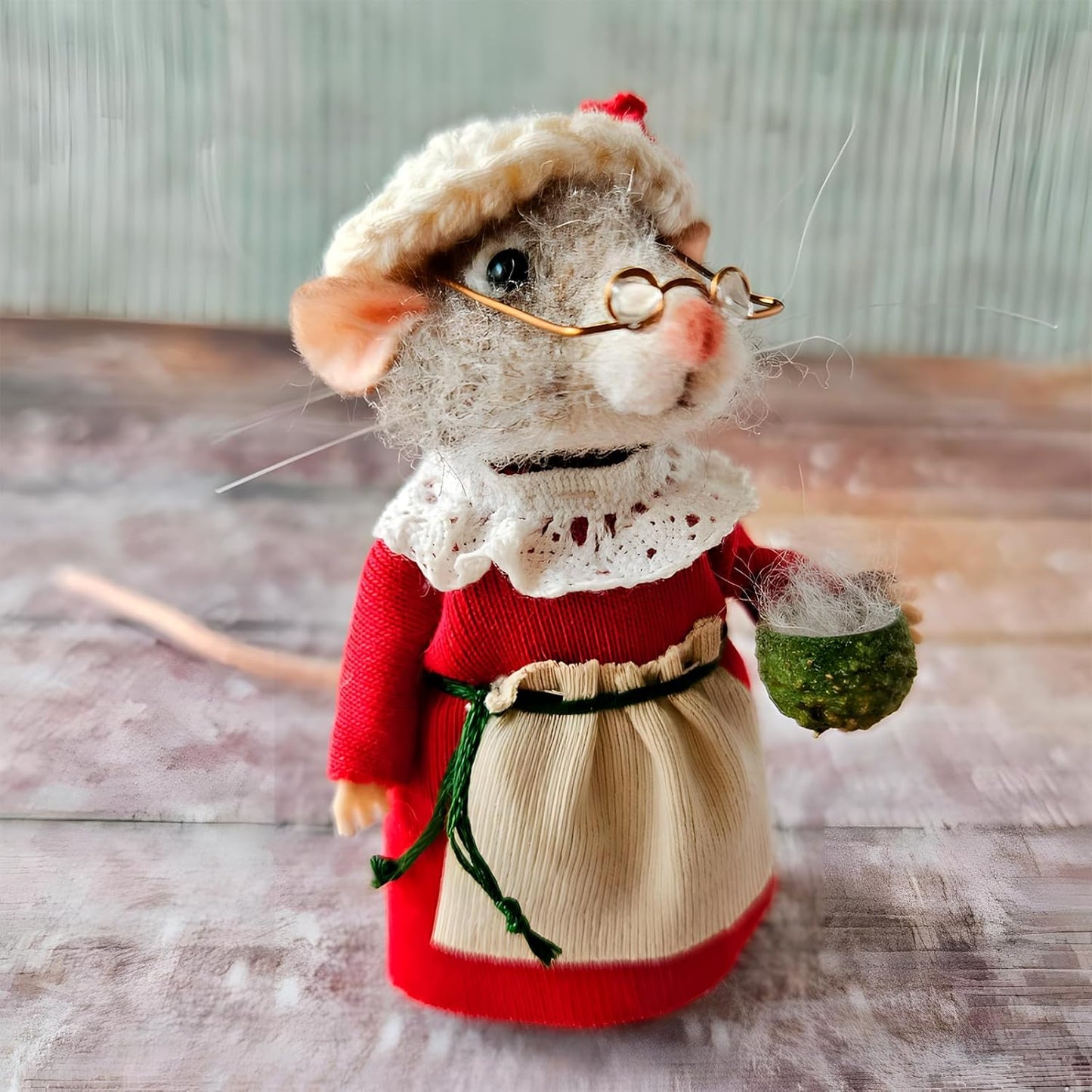 Felted Mouse, Cute Miniature Dollhouse Felt Mouse Ornament, Felt Wool Mice Figurine for Holiday Decor, Needle Felted Mouse Doll Decorations Festival Statue (Halloween)