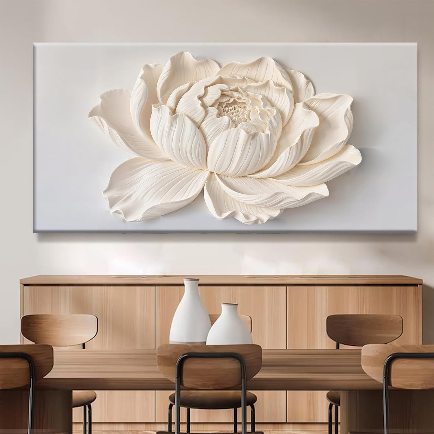 TAIJXAGSG Large Canvas Wall Art Decor For Living Room Pictures White Flower Wall Art Decoration Artwork Wall Art Modern Painting Pictures For Bedroom Home Kitchen Office 29"X 58"