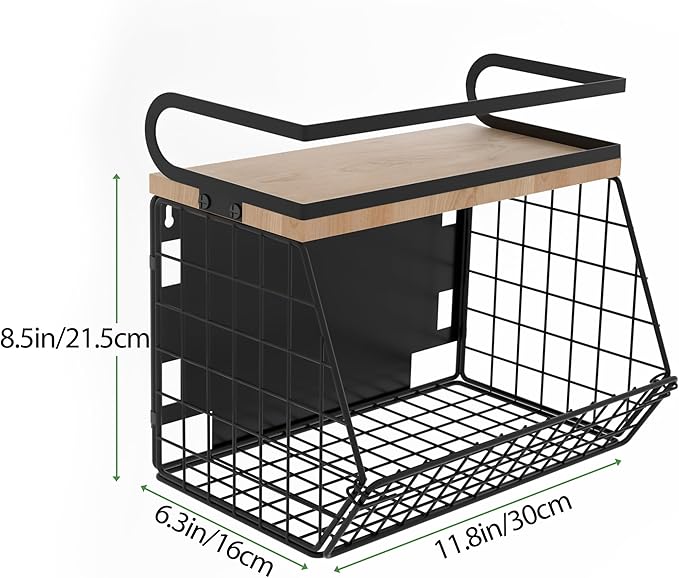 Magnetic Spice Rack for Refrigerator, Fruit, Potato & Onion Storage Bin,Large Capacity Magnetic Shelves for Side of Refrigerator, Kitchen Organizers and Storage Countertop,1 Pack Black
