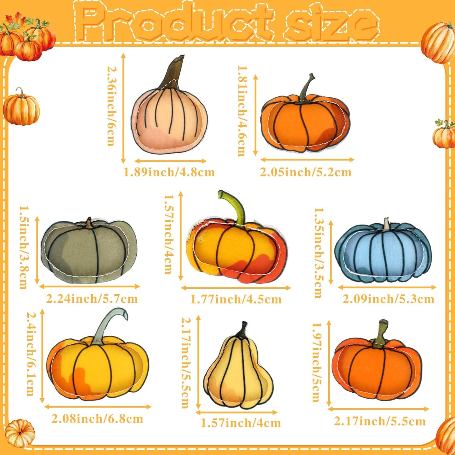 24 Pcs Fall Tree Ornaments Thanksgiving Tree Decoration 3D Felt Maple Leaf Pumpkin Hanging Ornaments for Farmhouse Harvest Autumn Fall Decorations(Pumpkin)