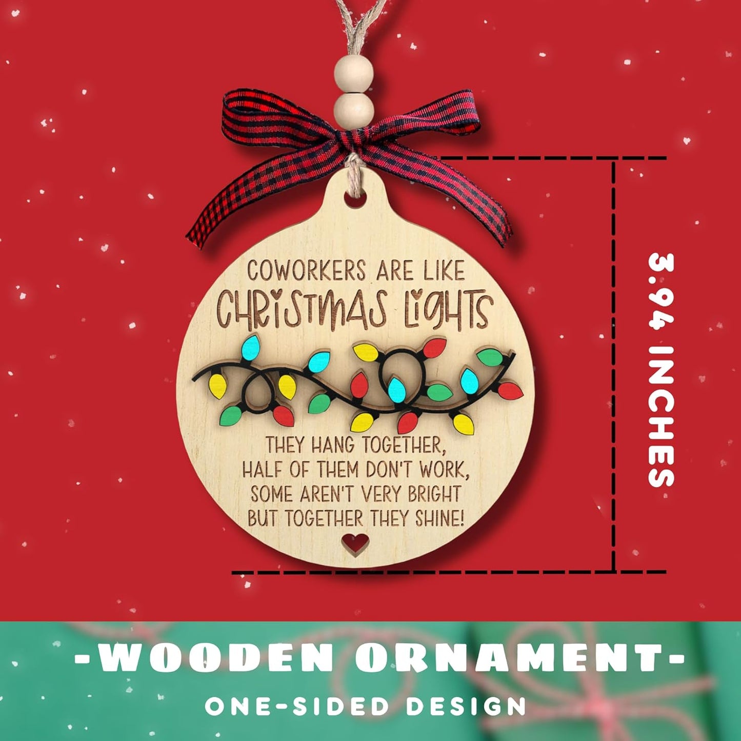 Coworker Gifts - Gifts for Coworker, Coworkers Gift for Women - Coworkers Christmas Ornaments 2024 - Wood Ornament