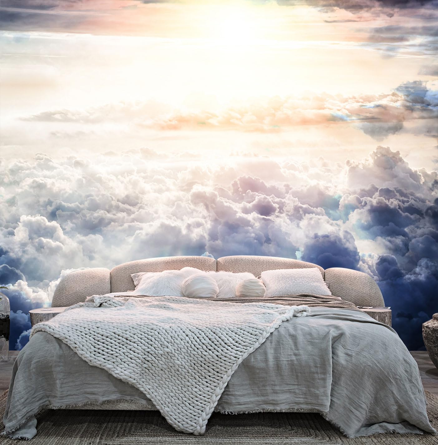 Daybreak Sunshine Cloud Wallpaper Large Wall Mural for Bedroom Livingroom (Not Peel n' Stick)