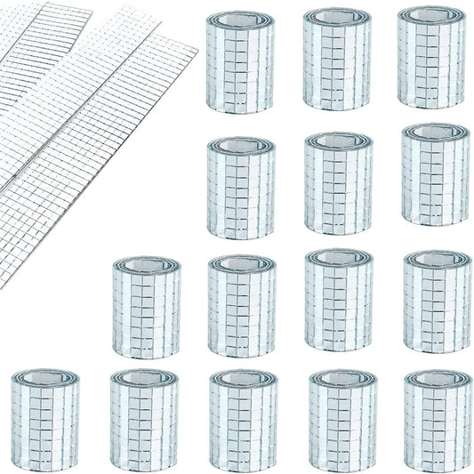 REDODECO Real Glass Silver Mirrors Mosaic Tiles Sticker for Craft Square Glass Tiles Self Adhesive,5mm by 5mm (Silver, 7150PCS)