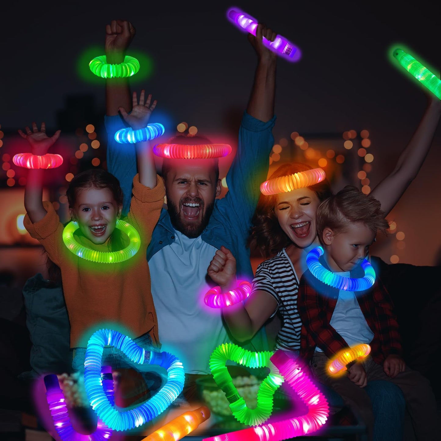 Glow Sticks Bulk Party Favor Supplies for Kids 48 PCS,Glow in Dark Bracelet Necklace Accessories for Birthday Wedding Camping Parade Throw,Halloween Handouts Giveaways Prizes for Toddlers Boys Girls