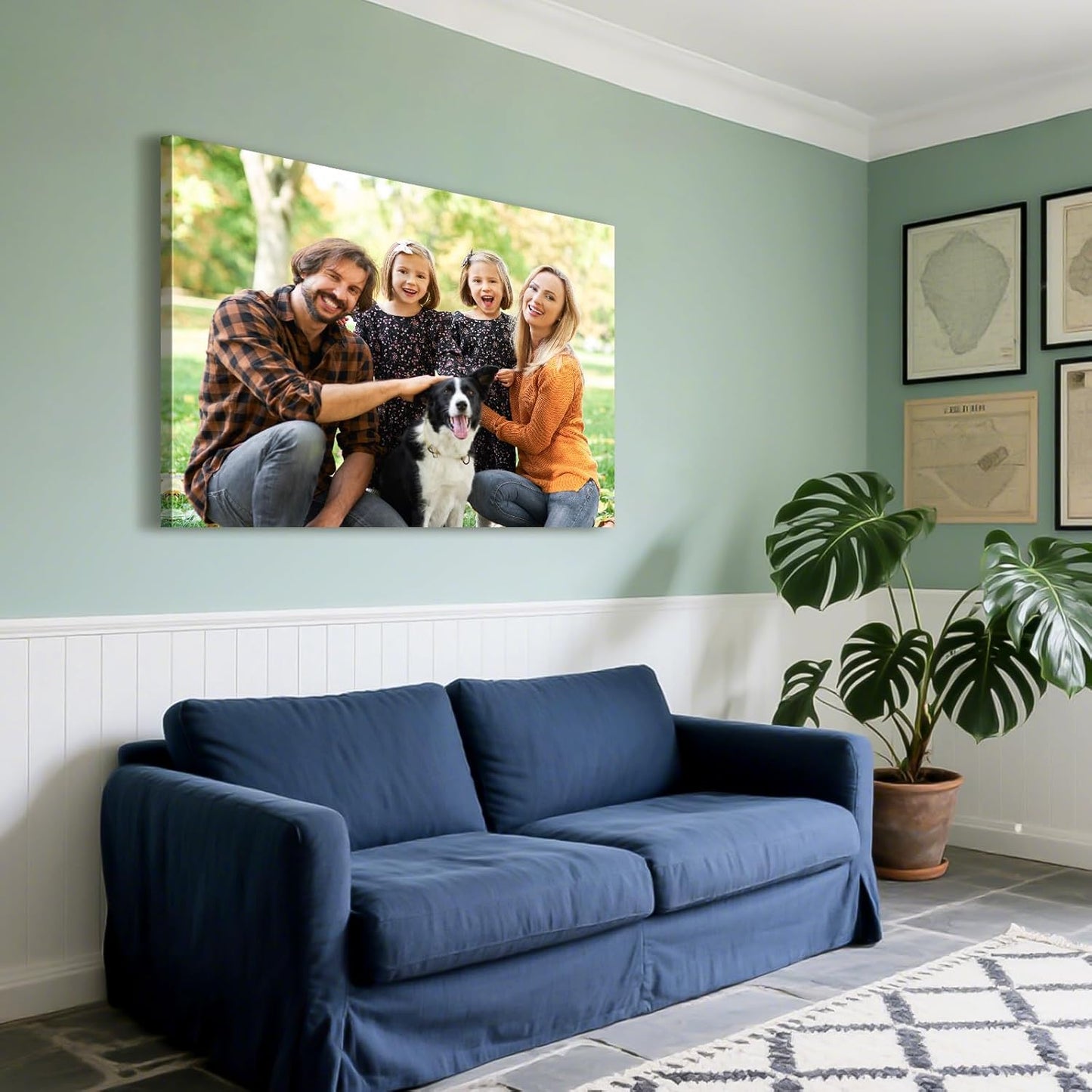 Custom Canvas Prints with Your Photos - Personalized Pictures Print, Customized Photo Gifts, Wall Art Poster Canvas Printing for Wedding, Family, Baby, Pets, Home Office Decor, Wrapped Frame 20x16