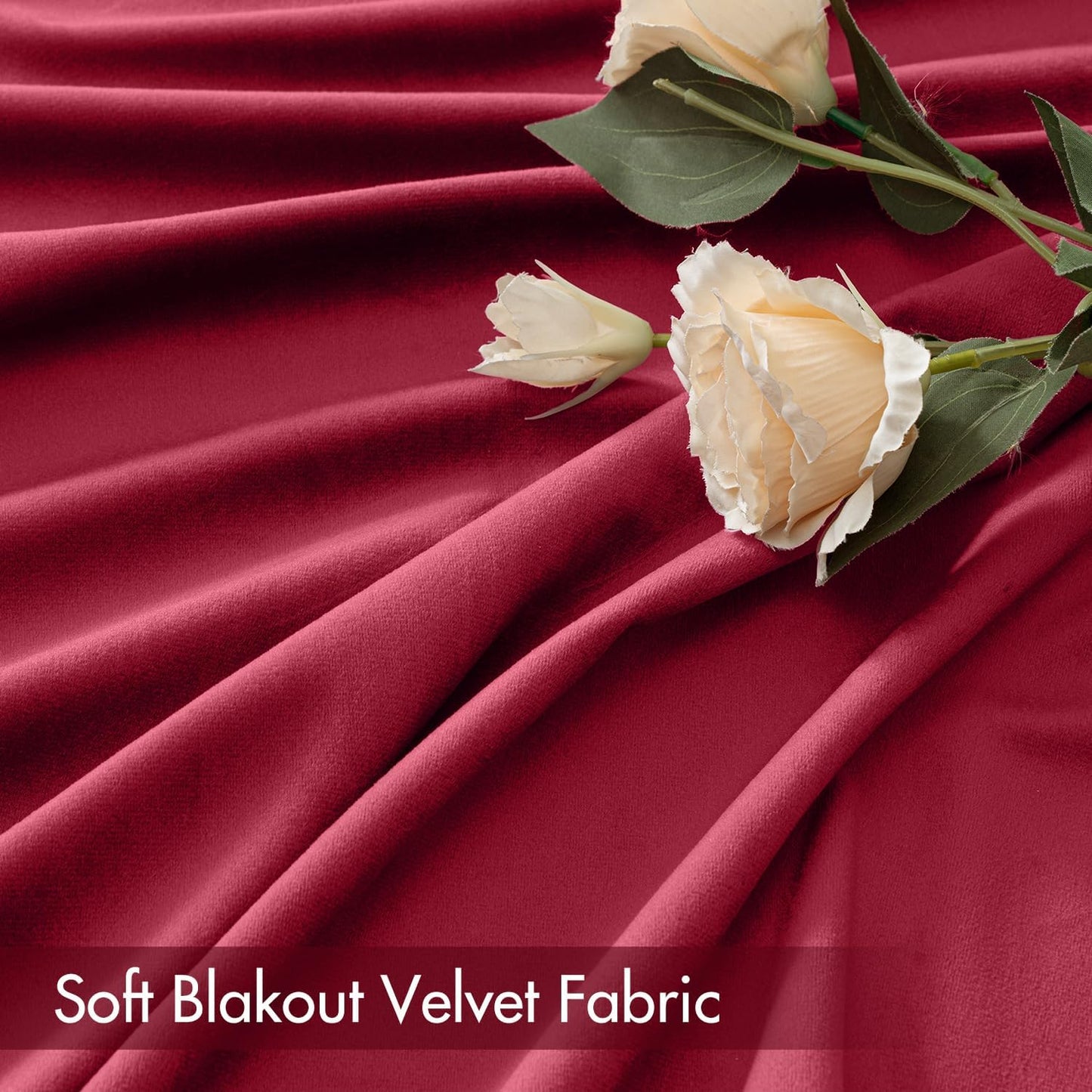 MIULEE Berry Velvet Curtains Thermal Insulated Blackout Curtain Drapes for Bedroom Living Room Darkening 108 Inches Long Curtains Panels Rod Pocket Set of 2