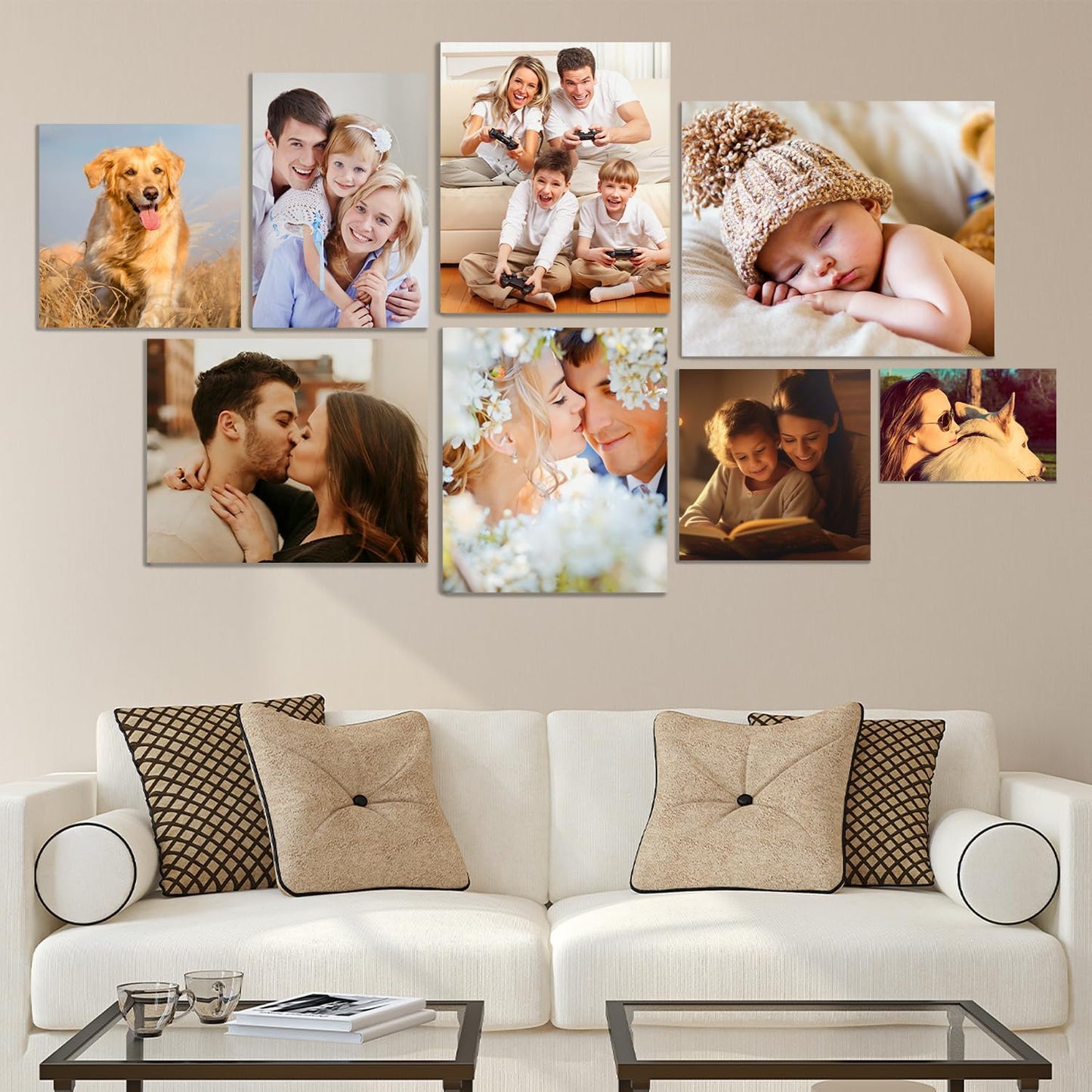 Ship Next Day - Custom Canvas Prints with Your Photos, Personalized Canvas with Pictures Print for Wall Art Bedroom, Customized Photo Gifts for Couple Men Women Mom Baby Dog Family - 36"W x 24"L