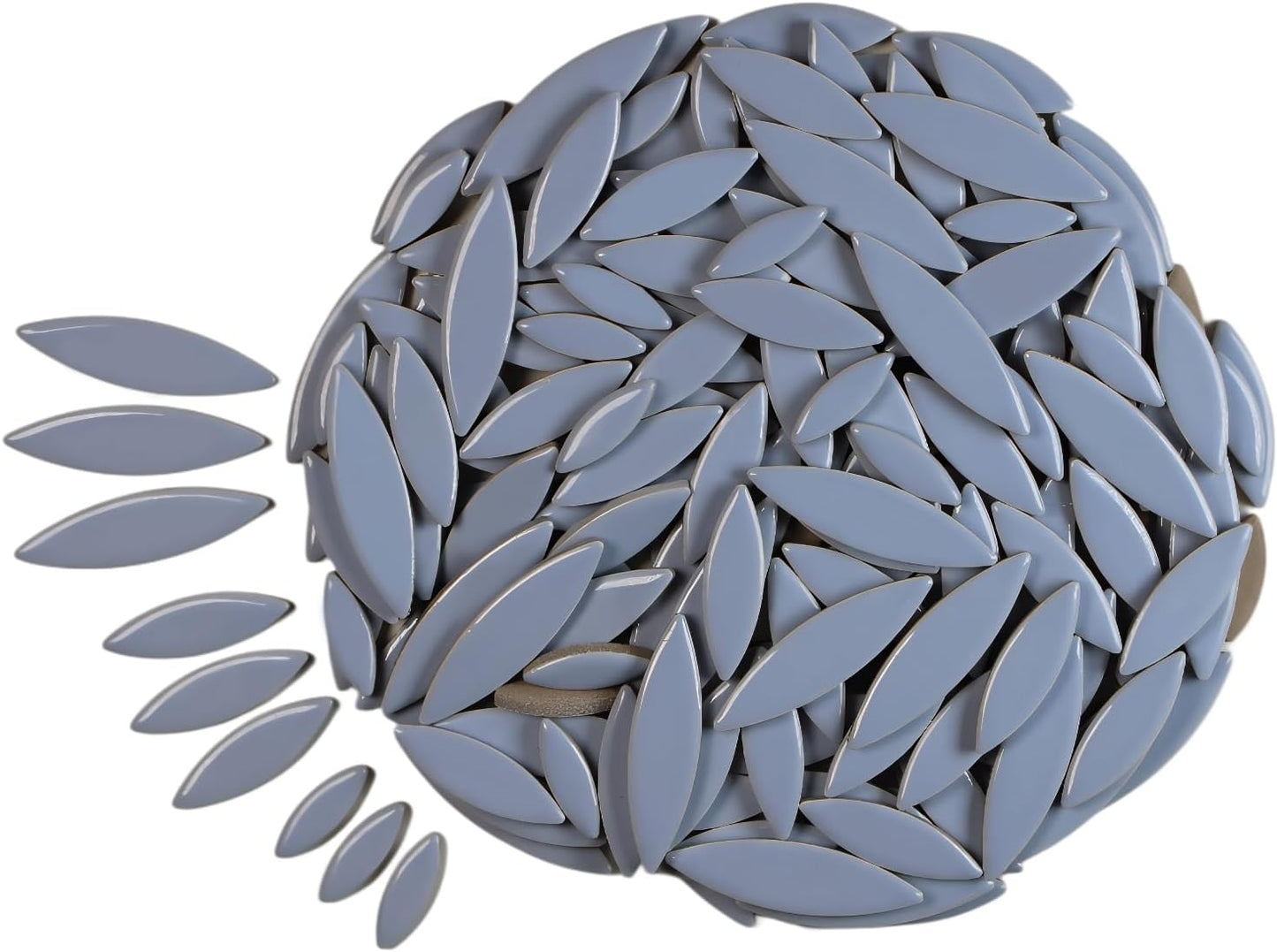 VerzTile Mosaic Tiles for Crafts - Petal Shaped Ceramic Tile Craft Hobbies & Art Projects 39 Color Options Endless Creativity DIY Design (Periwinkle)