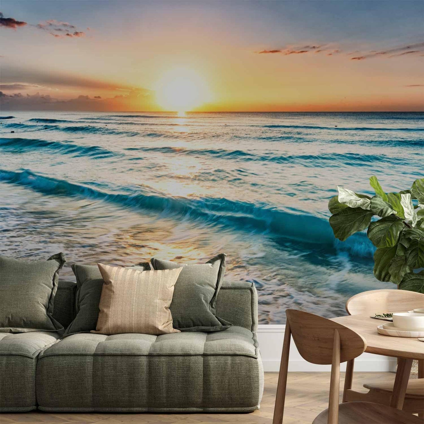 artgeist Wall Mural Peel and Stick Nature 212x98 in - XXL Self-Adhesive Corner Wallpaper Removable Large Sticker Foil Angle Wallpaper Nature Beach Sand Sea Viewc-B-0552-a-b