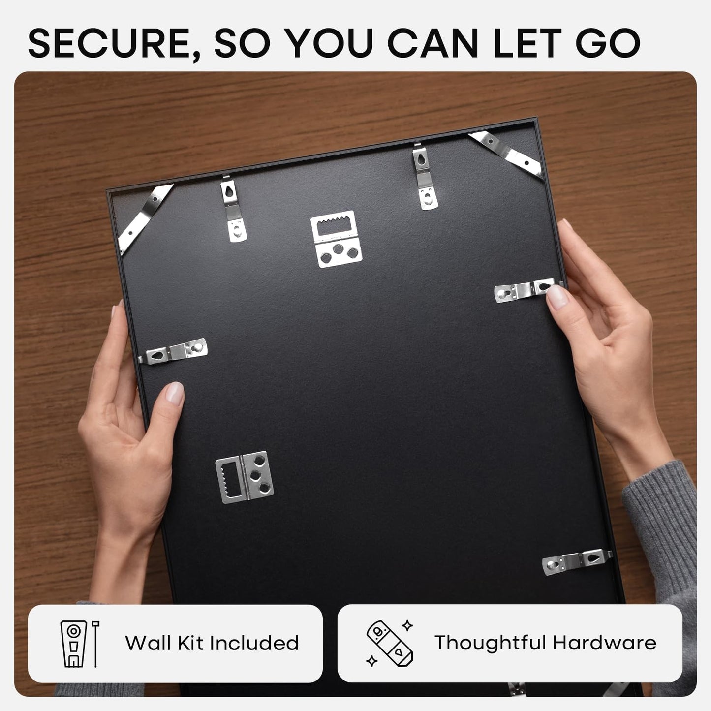 Homeforia 11 x 17 Picture Frame Black, High End Metal 11x17 Poster Frames with Mat 8x12 for Photo, 11 x 17 Black Frame Matted to 8 x 12 inch Print, 17x11 Thin Frame, Tempered Glass, Wall Kit, Set of 1