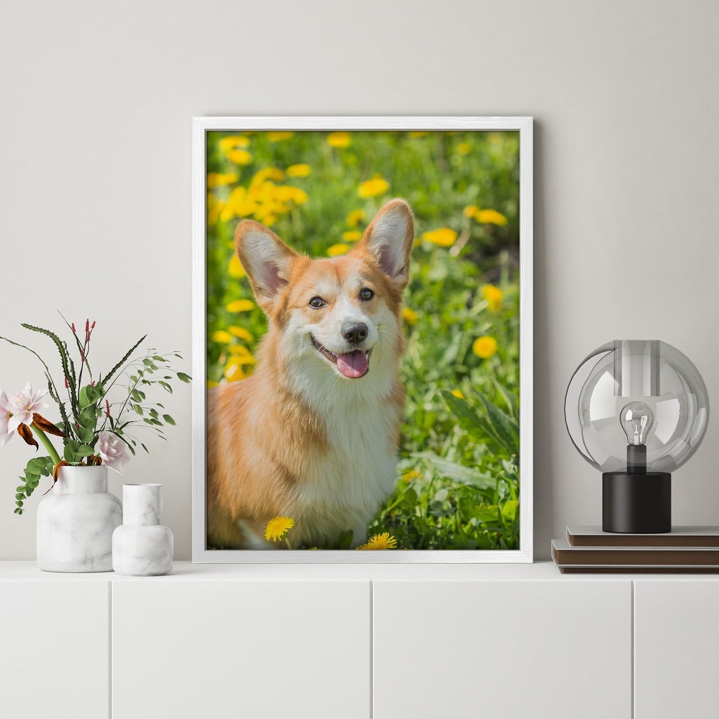 NWT Custom Framed Poster Prints with Your Any Photos, Personalized Canvas Pictures for Wall to Print Framed - 12"x16" White