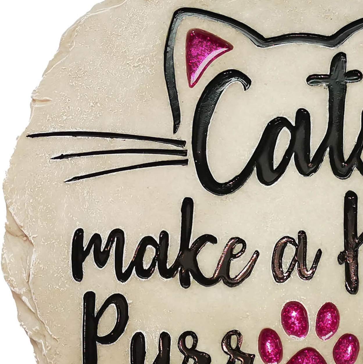 Spoontiques - Garden Décor - Cats Make a Home Purrfect Stepping Stone - Decorative Stone for Garden