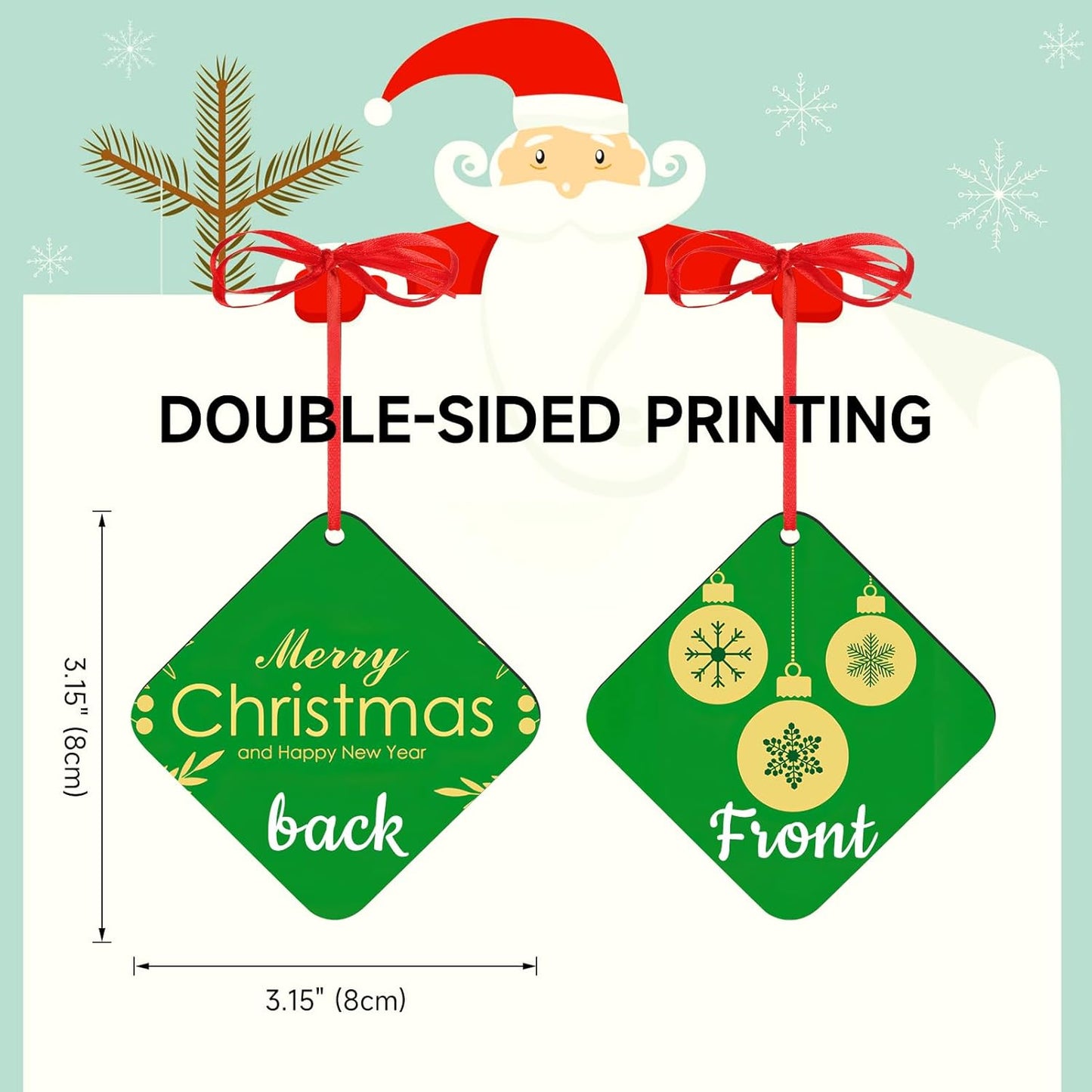 Personalized Christmas Ornaments 2025, Wood Custom Photo Text Hanging Ornament Customized Christmas Tree Decorations Gift for Family, Kids, Friends, Couples, Wedding