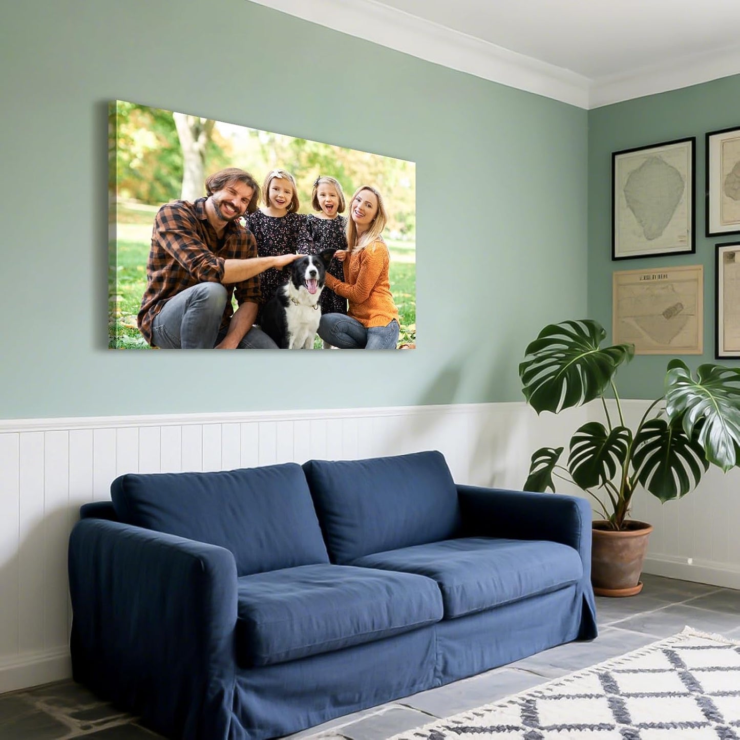 Custom Canvas Prints with Your Photos - Personalized Pictures Print, Customized Photo Gifts, Wall Art Poster Canvas Printing for Wedding, Family, Baby, Pets, Home Office Decor, Wrapped Frame 16x12