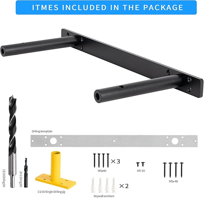 Heavy-Duty Floating Shelf Bracket, Hidden Shelf Bracket for Mantel, if Installed on Studs, Maximum Load of 210 pounds, Hidden Bracket 16 inches (with Ease kit)