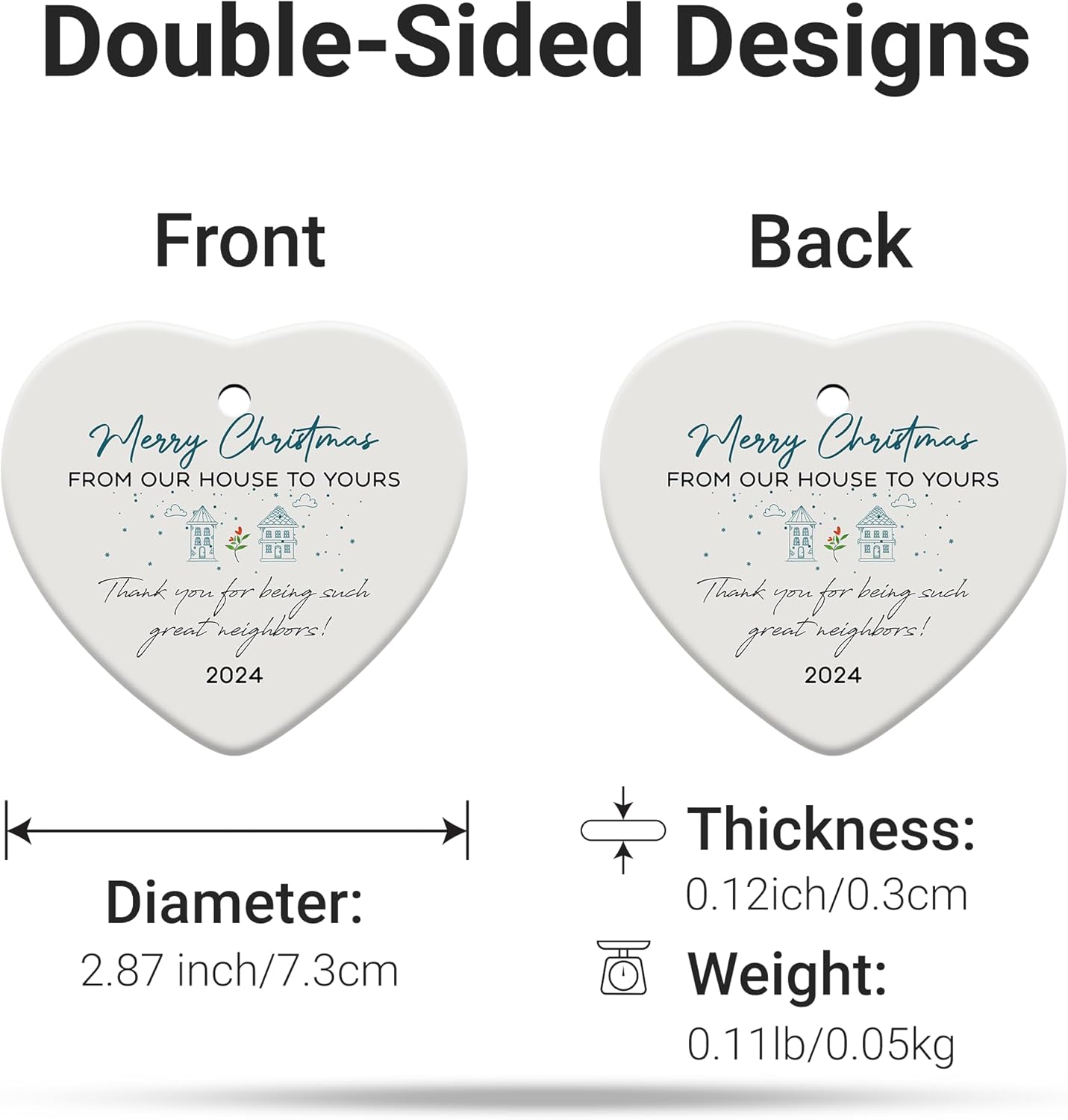 Friendship Gifts for Women, Best Friend, Funny, Work Besties, Sister, Friend Ornaments for Women, Ceramic Christmas Ornaments (Friend 2)