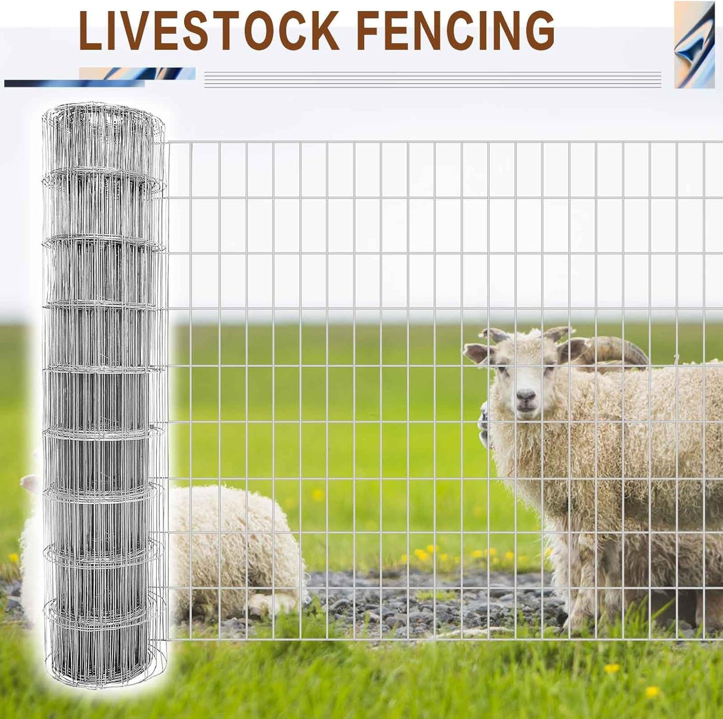 Tongmo 4 ft x 100 ft Galvanized Welded Wire Fence, 16GA Garden Chicken Wire Fence Roll, Mesh Size 2" x 4"Hardware Cloth, Ideal for Yard Protection and Poultry Netting