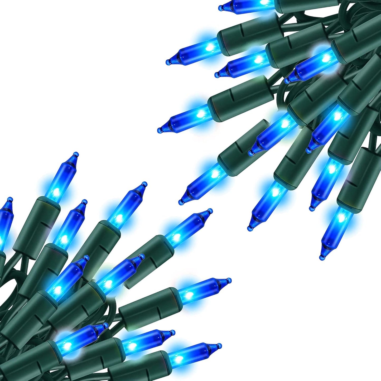 Blue Christmas Lights, 2 Pack Total 40 FT 200 Count Incandescent Christmas Mini Tree String Lights, Waterproof Christmas Decorations for Outdoor Indoor Xmas Patio Home Party Garden Yard Decor